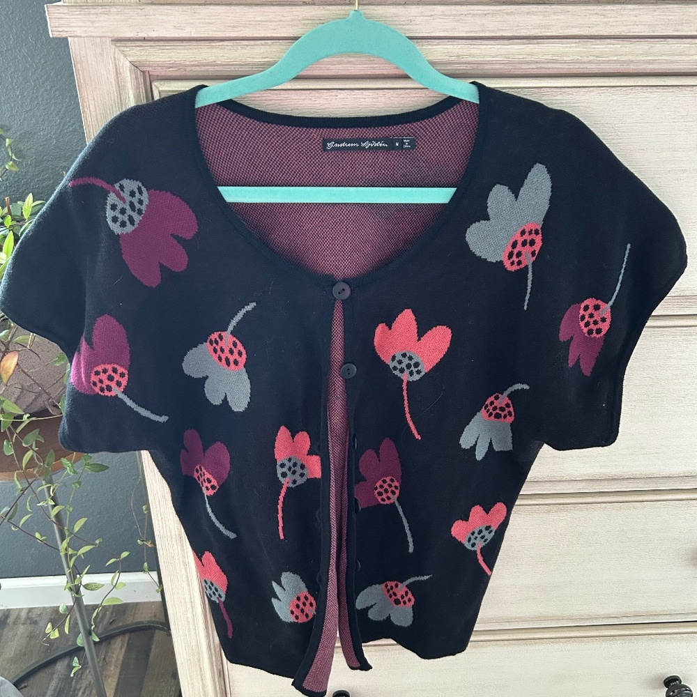 Gudrun Sjoden Sweater Vest Button Up Size Medium Fits Like XL